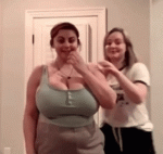 Caroline Casbon - they jostle when her friend jumps on her back.gif