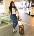 Graciela Montes - Brunette Busty Big Hourglass Latina Beauty in a Sexy White T Shirt and Blue.jpg