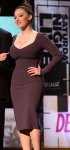 Kat Dennings - Brunette Busty Hollywood Actress in a Sexy Brown Dress.jpg